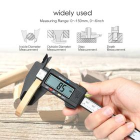 Carbin Fiber Electronic Digital Vernier Caliper Micrometer Guage LCD 6 150mm