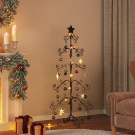 Metal Christmas Tree for Decoration Black 59.1"