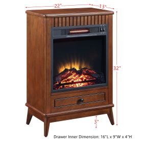 ACME Hamish Fireplace in Walnut Finish AC00852