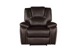 Hong Kong Power Reclining Chair made with Faux Leather in Brown