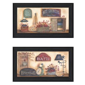 "Bath Collection" 2-Piece Vignette By Pam Britton, Black Frame