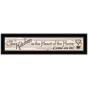 "Kitchen Is The Heart of The Home" By Trendy Decor 4U, Ready to Hang Framed Print, Black Frame