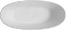 65" Luxury Handcrafted Stone Resin Freestanding Soaking Bathtub with Overflow in Matte White, cUPC Certified - 24S06-65MW