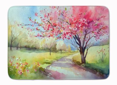 Michigan Apple Blossoms in Watercolor Memory Foam Kitchen Mat Machine Washable Anti-Fatigue Mat Cushion Comfort Bath Mat or Kitchen Rug