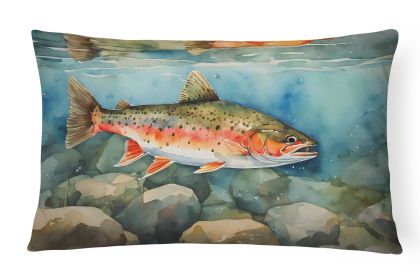 Nautical Collection Throw Pillow Throw Pillow for Indoor Couch Bed Outdoor Patio Washable, Brook Trout 2774,12Hx16W