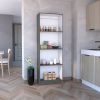 Home Bookcase with 4-Shelf Modern Display Unit for Books and Decor -Matt Gray / White -Office