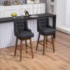 COOLMORE Bar Stools Set of 2 Counter Height Chairs with Footrest for Kitchen