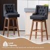 COOLMORE Bar Stools Set of 2 Counter Height Chairs with Footrest for Kitchen