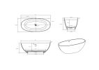 65" Luxury Handcrafted Stone Resin Freestanding Soaking Bathtub with Overflow in Matte White, cUPC Certified - 24S06-65MW