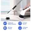 10 in 1 Electric Spin Scrubber, Cordless Scrubber with Adjustable Extension Arm, 2 Speed 10 Replaceable Cleaning Heads, LED display