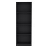 Home Bookcase with 4-Shelf Modern Display Unit for Books and Decor -Black -Office