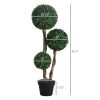 Artificial Plant for Home Decor Indoor & Outdoor Fake Plants Artificial Tree in Pot, 3 Ball Boxwood Topiary Tree for Home Office, Living Room Decor