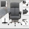 Executive Massage Office Chair with 4 Vibration, Computer Desk Chair, PU Leather Heated Reclining Chair with Adjustable Height, Swivel Wheels, Gray