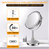 8-inch Makeup Mirror with Lights, Double Sided 1X/10X Magnifying Mirror, 3 Color Lighting Dimmable Vanity Mirror with 360¬∞ Swivel