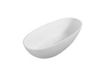 65" Luxury Handcrafted Stone Resin Freestanding Soaking Bathtub with Overflow in Matte White, cUPC Certified - 24S06-65MW