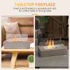 Tabletop Fireplace, 13" Concrete Alcohol Fireplace with Stainless Steel Lid for Indoor and Outdoor, 0.04 Gal Max 195 Sq. Ft., Light Grey