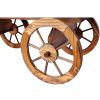 Wood Wagon Flower Planter Pot Stand W/Wheels Home Garden Outdoor Decor