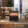 HOMCOM 26" Electric Fireplace Stove with Remote Control, 12H Timer, Brown