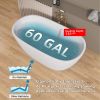 55 Inch Acrylic Freestanding Bathtub Contemporary Soaking White Tub with Overflow and Pop-up Drain Matte White