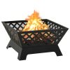 Fire Pit with Poker 25.2" XXL Steel