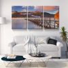 3 Panels Framed Jetty & Lake Canvas Wall Art Decor,3 Pieces Mordern Canvas Decoration Painting for Office,Dining room,Living room