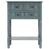 Narrow Console Table, Slim Sofa Table with Three Storage Drawers and Bottom Shelf for Living Room, Easy Assembly (Navy)