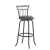 3 Bar Table and Chairs Set for Dining Room Industrial Counter Height Bar Chairs with Metal Back, Fabric Seat