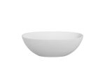 65" Luxury Handcrafted Stone Resin Freestanding Soaking Bathtub with Overflow in Matte White, cUPC Certified - 24S06-65MW