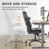 Sweetcrispy Executive Office PU Leather Desk Chair High Back Flip-Up Armrest Adjustable Ergonomic Home Office Chair