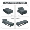 4-in-1 Sofa Bed, Chair Bed, Multi-Function Folding Ottoman Bed with Storage Pocket and USB Port for Small Room Apartment,Living Room,Bedroom,Hallway