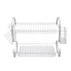 Multifunctional S-shaped Dual Layers Bowls & Dishes & Chopsticks & Spoons Collection Shelf Dish Drainer XH