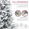 9 Foot Pine Snow Flocked Artificial Christmas Tree with 616 Realistic Cedar Branches, Auto Open, Home Holiday Decoration, Green