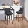 COOLMORE Bar Stools Set of 2 Counter Height Chairs with Footrest for Kitchen