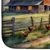 Chicken Farmyard Sunrise Dish Drying Mat Absorbent Dish Drying Mat Pad for Kitchen Counter Dish Drainer Mat for Countertop, 14 x 21", Multicolor