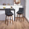 COOLMORE Bar Stools Set of 2 Counter Height Chairs with Footrest for Kitchen