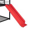 Metal Bunk Bed ,Metal Housebed With Slide,Three Colors Available.(Black with Red Slide)