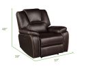 Hong Kong Power Reclining Chair made with Faux Leather in Brown