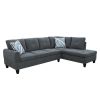 Dark Grey Flannel Living Room Sofa