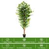 6FT Solid Wood 1260 Leaves Truncated Banyan Tree Simulation Tree Green