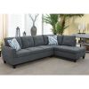 Dark Grey Flannel Living Room Sofa