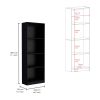 Home Bookcase with 4-Shelf Modern Display Unit for Books and Decor -Black -Office