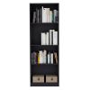 Home Bookcase with 4-Shelf Modern Display Unit for Books and Decor -Black -Office