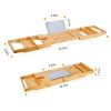 Bathtub Caddy Tray Crafted Bamboo Bath Tray Table Extendable Reading Rack Tablet Phone Holder