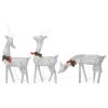 Christmas Reindeer Family 106.3"x2.8"x35.4" Silver Cold White Mesh