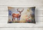 NEW Watercolor Wildlife Throw Pillow Throw Pillow for Indoor Couch Bed Outdoor Patio Washable, Deer 2904,12Hx16W