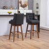 COOLMORE Bar Stools Set of 2 Counter Height Chairs with Footrest for Kitchen