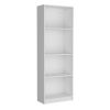 Home Bookcase with 4-Shelf Modern Display Unit for Books and Decor -White -Office