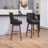 COOLMORE Bar Stools Set of 2 Counter Height Chairs with Footrest for Kitchen