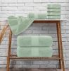 Luxury Green Bath Towel Set Combed Cotton Hotel Quality Absorbent 8 Piece Towels | 2 Bath Towels | 2 Hand Towels | 4 Washcloths