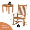 3 Pieces Eucalyptus Rocking Chair Set with Coffee Table